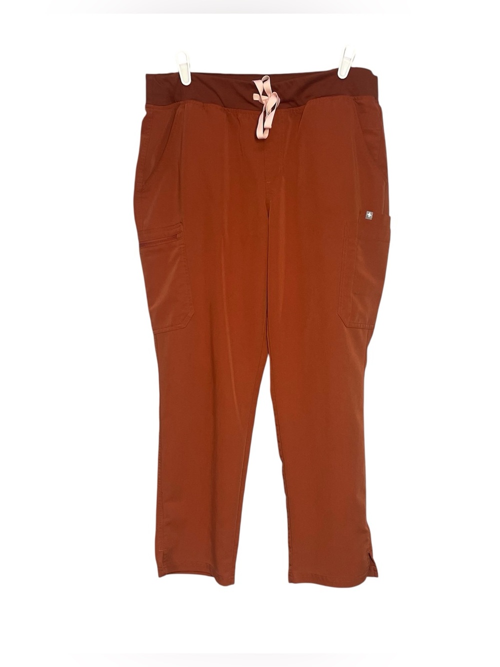 Figs 2 Piece Scrubs Set Casma V-neck Top & Yola Slim Pant Burnt Orange Size XL P - Picture 4 of 6